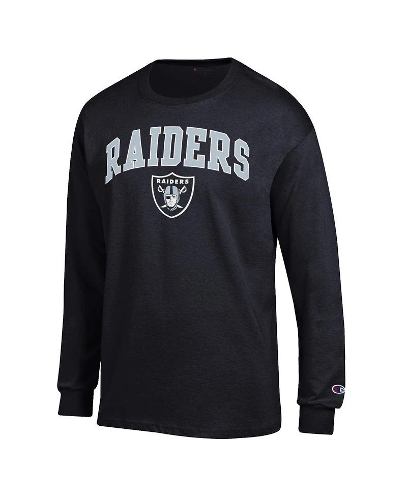 Champion Men's Black Las Vegas Raiders Arch Over Logo Long Sleeve T-Shirt