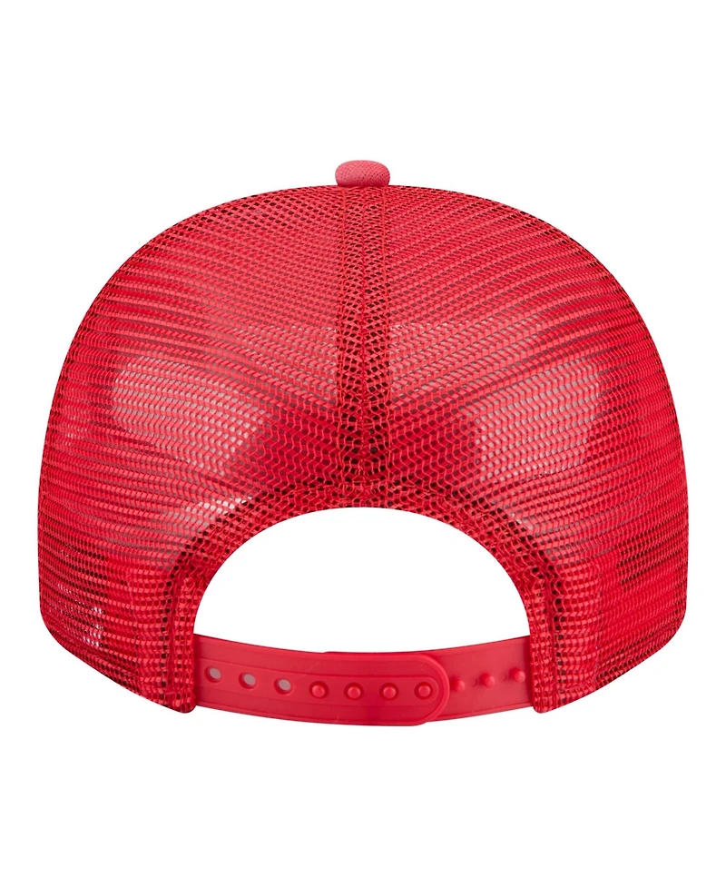 New Era Men's and Women's Red Indiana Fever Worn Foam Front 9FIFTY A-Frame Trucker Rope Snapback Hat
