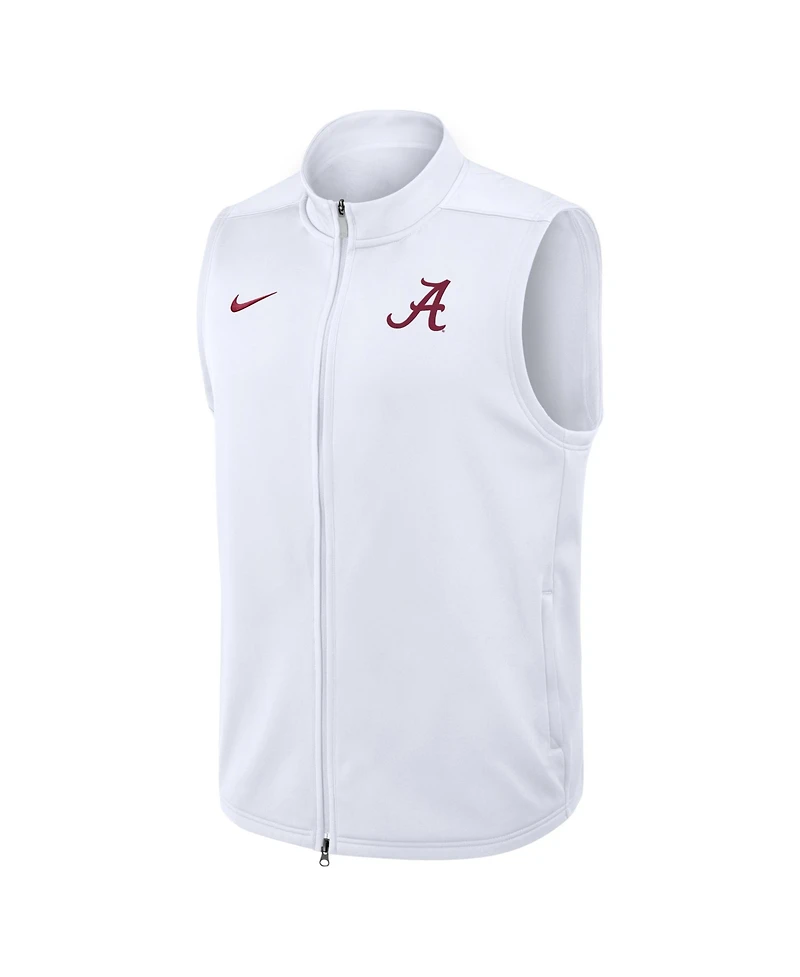 Nike Men's White Alabama Crimson Tide Primetime Victory Therma-fit Full-Zip Vest