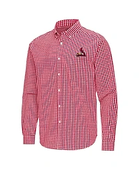 Antigua Men's Red St. Louis Cardinals Ellis Woven Tri-Blend Button-Down Shirt