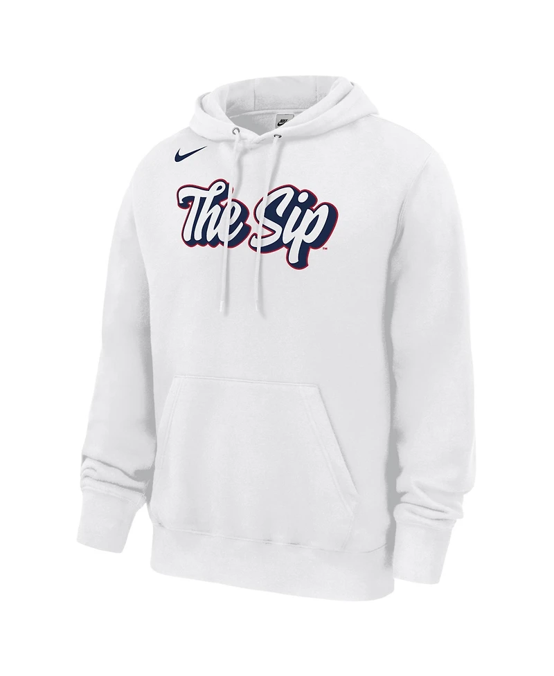 Nike Men's White Ole Miss Rebels The Sip Club Fleece Pullover Hoodie