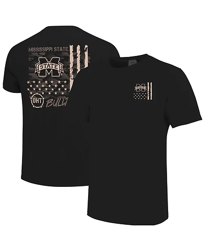 Image One Men's Black Mississippi State Bulldogs Comfort Colors Oht Camo Overlay T-Shirt