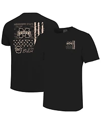 Image One Men's Black Mississippi State Bulldogs Comfort Colors Oht Camo Overlay T-Shirt