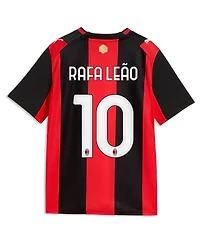 Puma Big Boys and Girls Rafael Leao Black/Red Ac Milan 2026/27 Home Replica Jersey