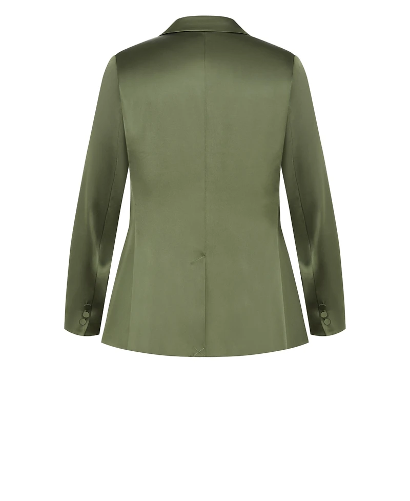 City Chic Women's Plus Rylie Satin Blazer