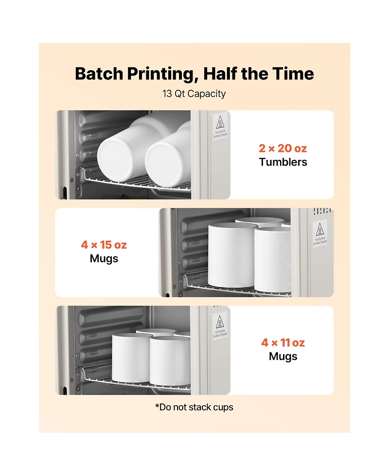 Sevorley 13 Quart Sublimation Oven Machine for 20oz Tumblers, Mugs and Bowls