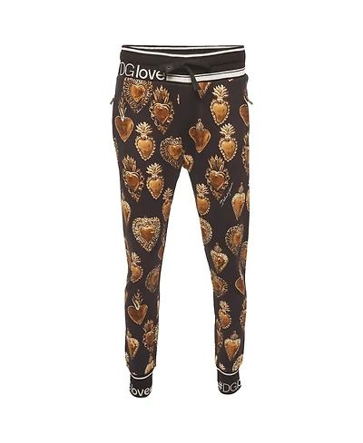 Pre-Owned Dolce & Gabbana Men's Printed Jersey Drawstring Joggers
