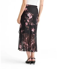 Ellen Tracy Women's Ruffle Hem Mesh Skirt