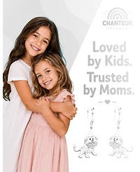 Chanteur Kids Lion Hypoallergenic Earrings for Girls with Sterling Silver Leverbacks
