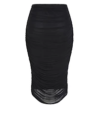 City Chic Plus Anastasia High-Waisted Ruched Midi Skirt