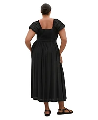 City Chic Women's Arielle Lace Trim Maxi Dress