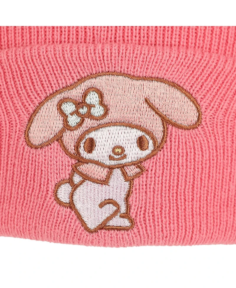 My Melody Women's Embroidered Character Art Cuff Beanie