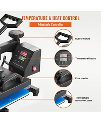 Sevorley Swing-Away Heat Press Machine for T-Shirts, Digital Sublimation Transfer Press