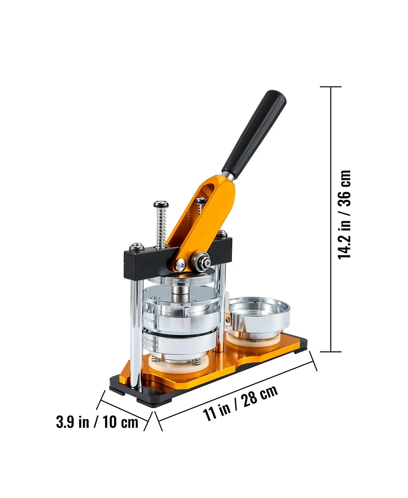 Sevorley Button Maker Machine, 75 mm Badge Press Kit with 100 Button Parts, Circle Cutter, and Magic Book