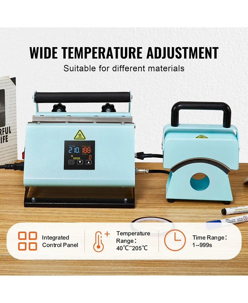 Sevorley 2-in-1 Tumbler and Hat Heat Press Machine for Mugs and Caps