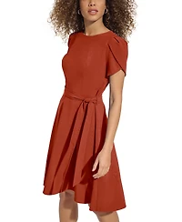 Calvin Klein Women's Tulip Sleeve Fit & Flare Dress