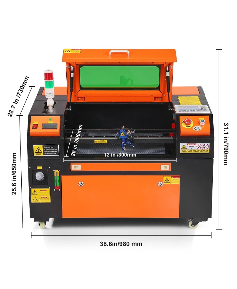 Sevorley 50W CO2 Laser Engraver and Cutter, in, Air Assist for Wood Acrylic Fabric