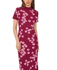 CeCe Women's Flower Jacquard Maxi Knit Dress