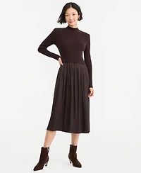 On 34th Women's Long-Sleeve Sweater Mixed-Media Midi Dress, Macy's Exclusive