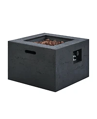 Mondawe Square Mgo Propane Fire Pit Table, 40,000 Btu Outdoor Gas with Steel Burner, Adjustable Flame, Lava Rocks and Rain Cover