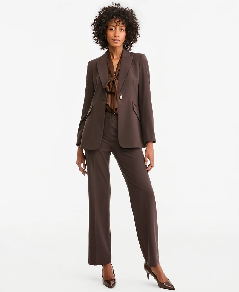 Tahari Asl Women's One Button Shoulder-Padded Blazer