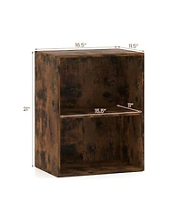 Sugift 2-Cube Floor Standing Bookcase with 5-Position Adjustable Shelf