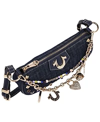 True Religion Chain and Studs Denim Shoulder Bag