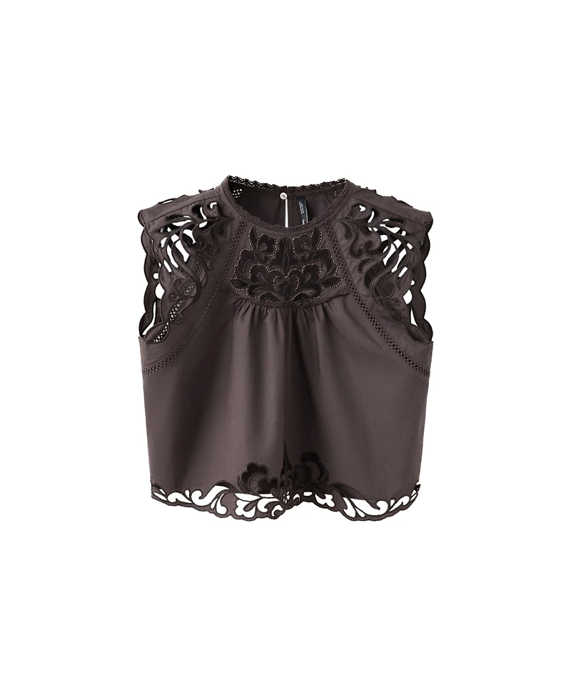 Mango Women's Cotton Openwork Top