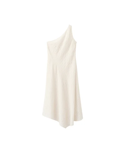 Mango Women's One-Shoulder Asymmetrical Midi Dress