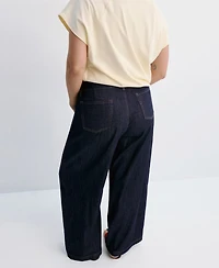 Mango Women's Wide-Leg Mid-Rise Jeans