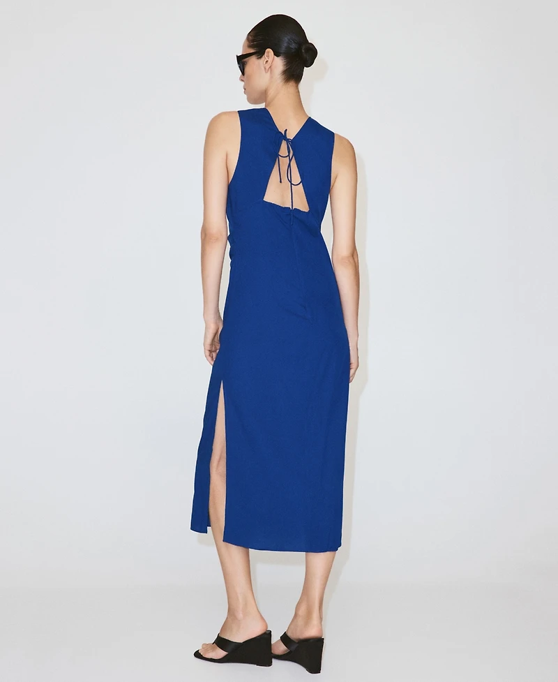 Mango Women's Side-Ruched Midi Dress