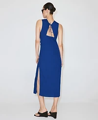 Mango Women's Side-Ruched Midi Dress