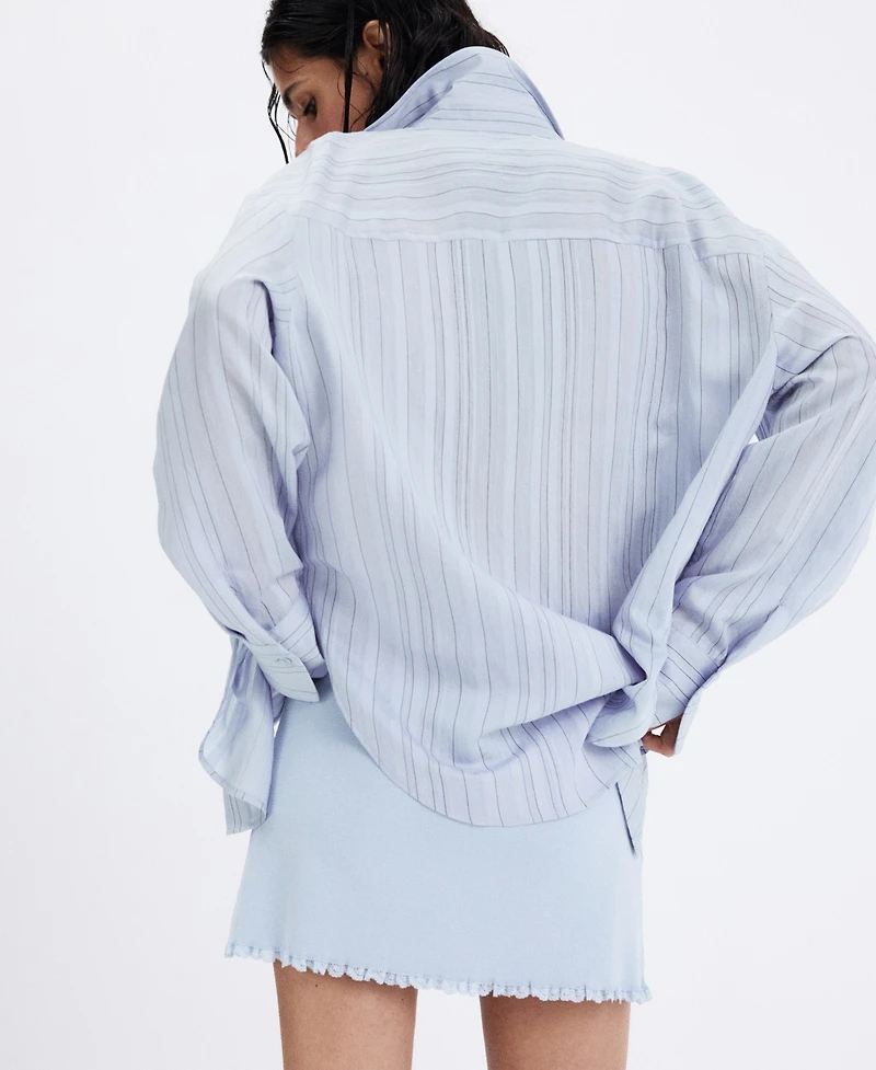 Mango Women's Oversize Striped Shirt