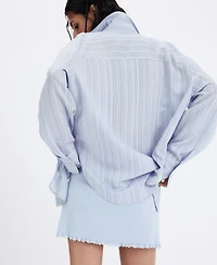 Mango Women's Oversize Striped Shirt