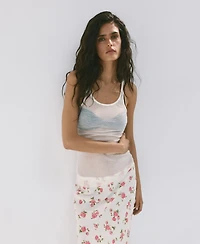 Mango Women's Floral-Print A-Line Maxi Skirt