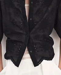 Mango Women's Embroidered Cropped Shirt