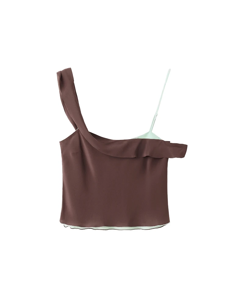 Mango Women's Mixed Asymmetrical Top