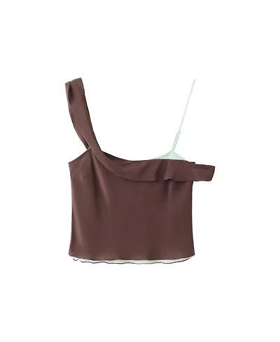 Mango Women's Mixed Asymmetrical Top