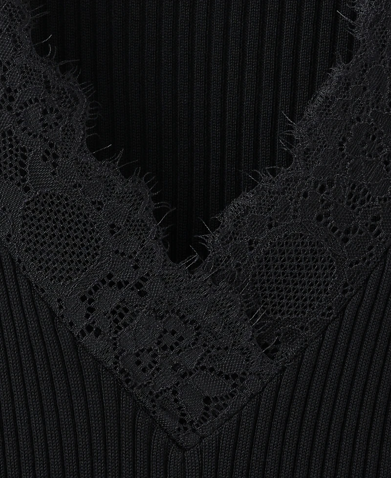 Mango Women's Lace Lyocell Top