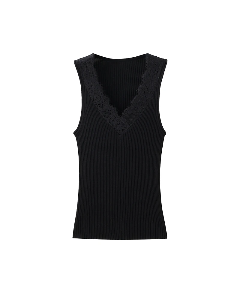 Mango Women's Lace Lyocell Top