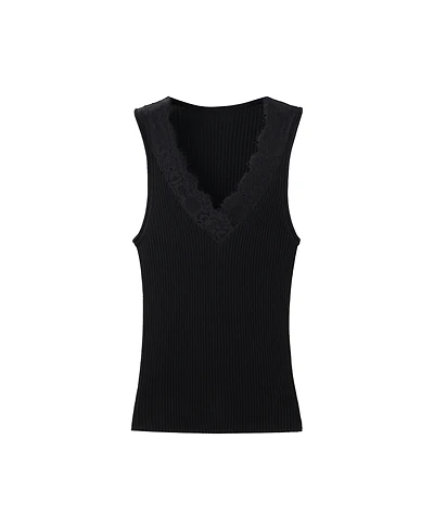 Mango Women's Lace Lyocell Top