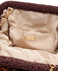 Mango Women's Multicolor Beaded Clutch Bag