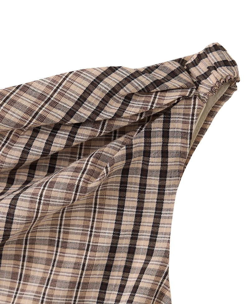 Mango Women's Plaid Mini Asymmetrical Dress