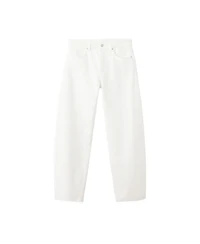 Mango Women's Mid-Rise Balloon Raw-Hem Jeans