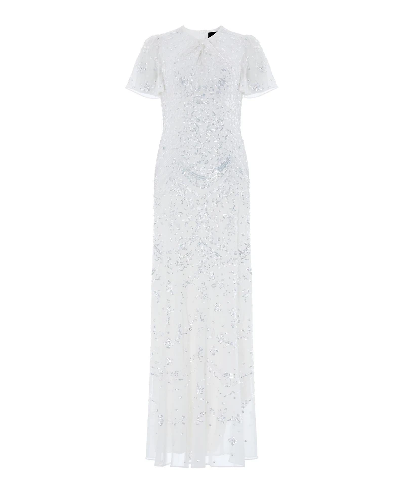 Needle & Thread Women's Freya Georgette Sequin Flutter-Sleeve Maxi Gown