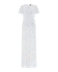 Needle & Thread Women's Freya Georgette Sequin Flutter-Sleeve Maxi Gown