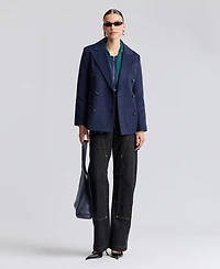 Avec Les Filles Women's Double-Breasted Blazer