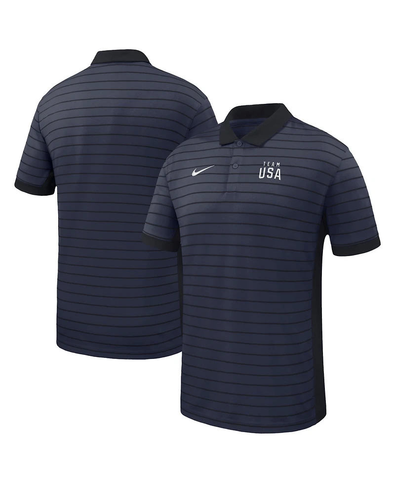 Nike Men's Navy Team Usa Victory Stripe Dri-fit Polo Shirt