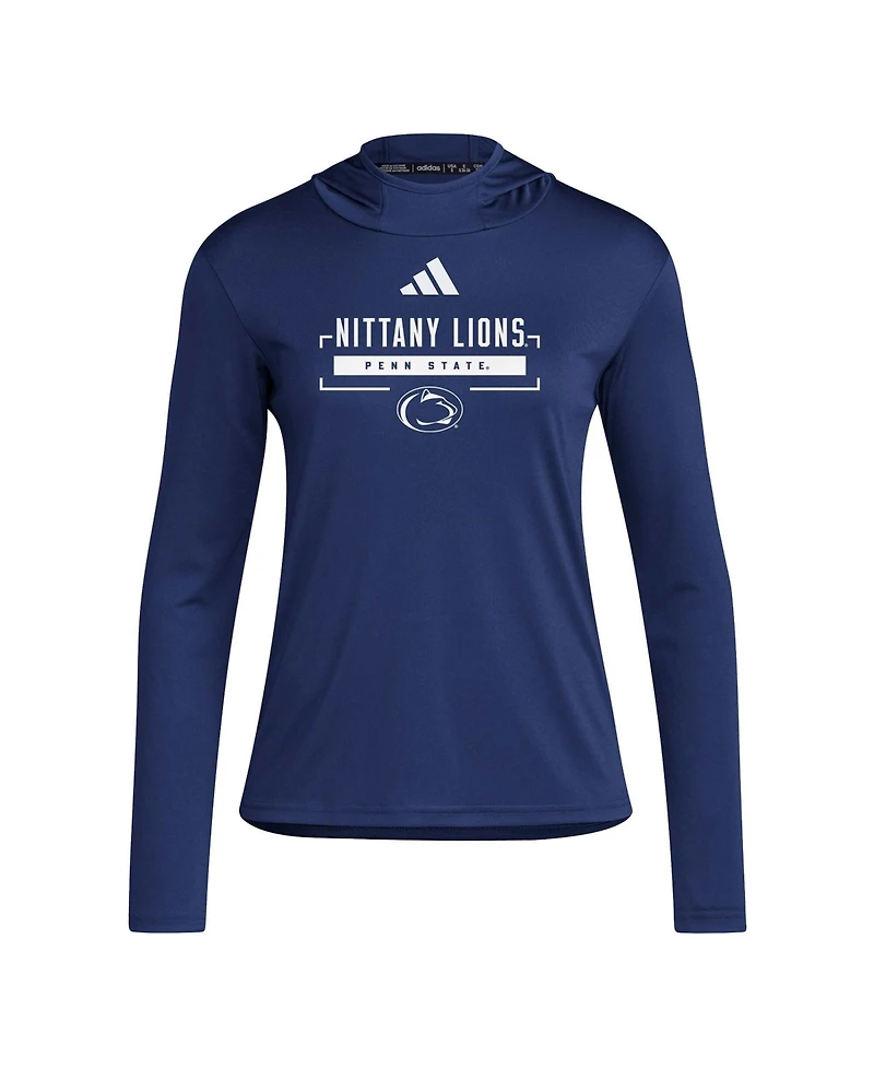 Adidas Women's Navy Penn State Nittany Lions D4T Long Sleeve Hooded T-Shirt