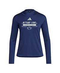 Adidas Women's Navy Penn State Nittany Lions D4T Long Sleeve Hooded T-Shirt